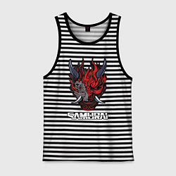 Майка мужская хлопок Samurai logo, цвет: черная тельняшка