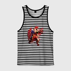 Майка мужская хлопок Street Fighter 6 Zangief, цвет: черная тельняшка