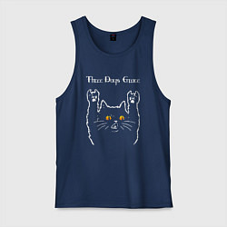 Майка мужская хлопок Three Days Grace rock cat, цвет: тёмно-синий