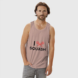 Майка мужская хлопок I Love Squash, цвет: пыльно-розовый — фото 2