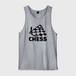 Майка мужская хлопок Chess game, цвет: меланж