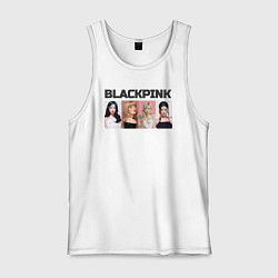 Майка мужская хлопок Корейская группа Blackpink, анимационный стиль, цвет: белый