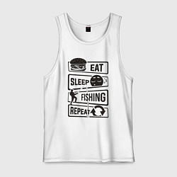 Мужская майка Eat sleep fishing repeat
