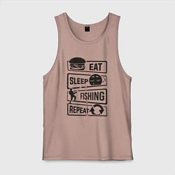 Мужская майка Eat sleep fishing repeat