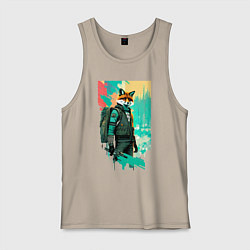 Мужская майка Лис-геолог - нейросеть