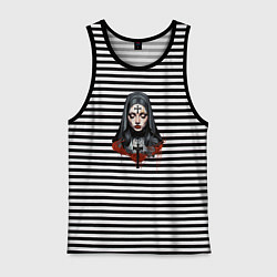 Майка мужская хлопок Evil Nun, цвет: черная тельняшка