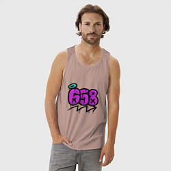 Майка мужская хлопок 658 граффити, цвет: пыльно-розовый — фото 2