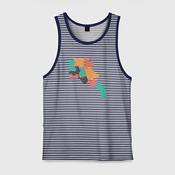 Майка мужская хлопок Области Армении, цвет: синяя тельняшка