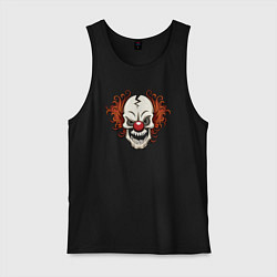 Майка мужская хлопок Clown skull, цвет: черный