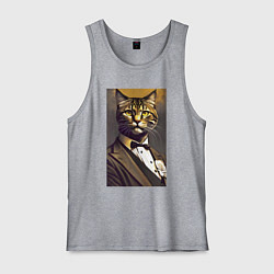 Мужская майка Крутой котяра - джентльмен - нейросеть