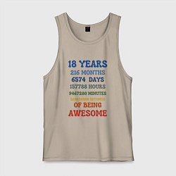 Мужская майка 18 лет в месяцах - днях - часах - минутах - секунд