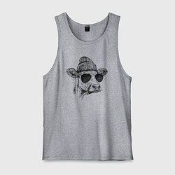 Майка мужская хлопок Корова на стиле, цвет: меланж