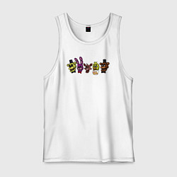 Майка мужская хлопок FNAF головы, цвет: белый