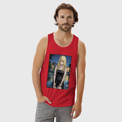 Майка мужская хлопок Уруми Канзаки, цвет: красный — фото 2