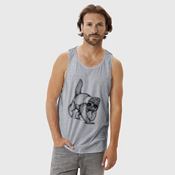 Майка мужская хлопок Медоед на стиле, цвет: меланж — фото 2