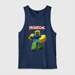 Майка мужская хлопок Roblox бегущий персонаж, цвет: тёмно-синий