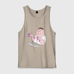 Майка мужская хлопок Питер Гриффен с длинными ногтями, цвет: миндальный