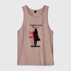 Майка мужская хлопок Depeche Mode - Happiest Girl Collage, цвет: пыльно-розовый