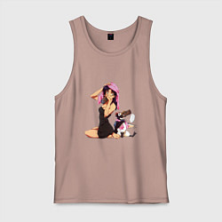 Майка мужская хлопок Мисато и Пен-Пен, цвет: пыльно-розовый