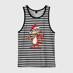 Мужская майка Новогодний дракон с шампанским