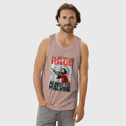 Майка мужская хлопок RATM - curly vocalist, цвет: пыльно-розовый — фото 2