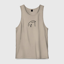 Майка мужская хлопок Просто во мем, цвет: миндальный