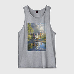 Майка мужская хлопок Фрирен провожающая в путь, цвет: меланж