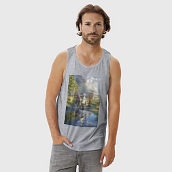 Майка мужская хлопок Фрирен провожающая в путь, цвет: меланж — фото 2