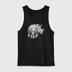 Мужская майка Белый носорог бежит