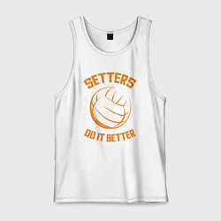 Майка мужская хлопок Setters do it better, цвет: белый