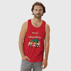 Майка мужская хлопок Захватывающего Рождества, цвет: красный — фото 2