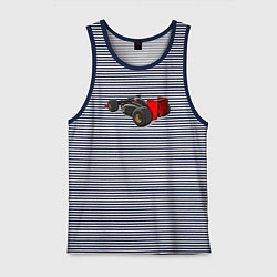 Майка мужская хлопок Formula 1 Lotus, цвет: синяя тельняшка