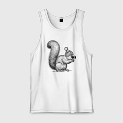 Майка мужская хлопок Белка на моде, цвет: белый