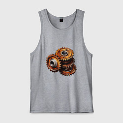 Майка мужская хлопок Ржавые шестеренки, цвет: меланж