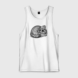 Майка мужская хлопок Манул модник, цвет: белый