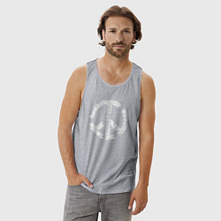 Майка мужская хлопок Пазл мира, цвет: меланж — фото 2