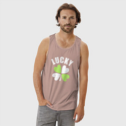 Майка мужская хлопок Lucky day, цвет: пыльно-розовый — фото 2