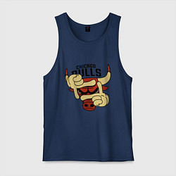 Майка мужская хлопок Bulls logo with hands, цвет: тёмно-синий