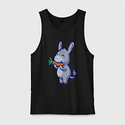 Мужская майка Ослик ест морковку