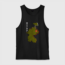 Майка мужская хлопок Осетия Ногир, цвет: черный