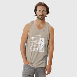 Майка мужская хлопок Поднятие уровня в одиночку Заповеди Храма, цвет: миндальный — фото 2