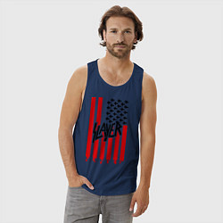 Майка мужская хлопок Slayer Flag, цвет: тёмно-синий — фото 2