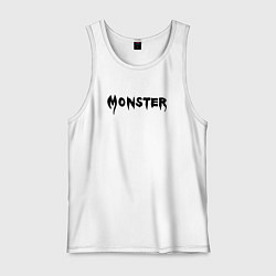 Майка мужская хлопок Monster black, цвет: белый