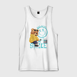 Мужская майка Плюшевый медведь и смайлик