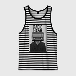 Майка мужская хлопок Radiohead human, цвет: черная тельняшка