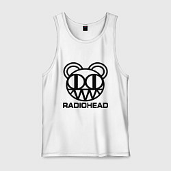 Майка мужская хлопок Radiohead logo bear, цвет: белый