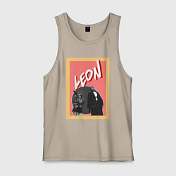 Майка мужская хлопок Арт по фильму Леон, цвет: миндальный