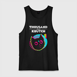 Майка мужская хлопок Thousand Foot Krutch rock star cat, цвет: черный