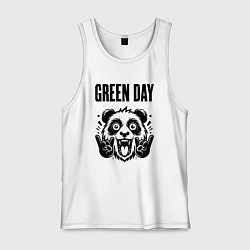 Майка мужская хлопок Green Day - rock panda, цвет: белый