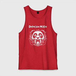 Майка мужская хлопок Depeche Mode rock panda, цвет: красный
